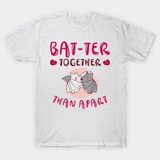 Valentine's Day Cuddling Cute Bats Couple T-Shirt